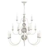 David Hunt Lighting Flemish 15Lt  Chandelier Distressed Grey Gold FLE1512